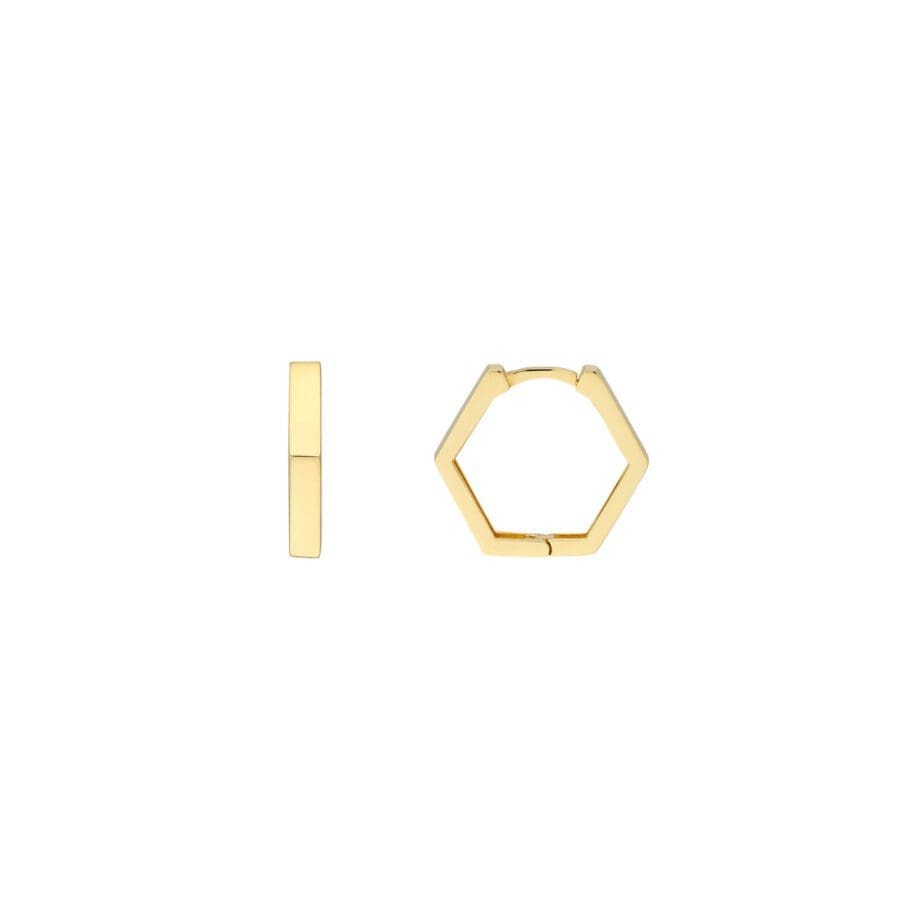 Honeycomb Huggies 14k yellow gold